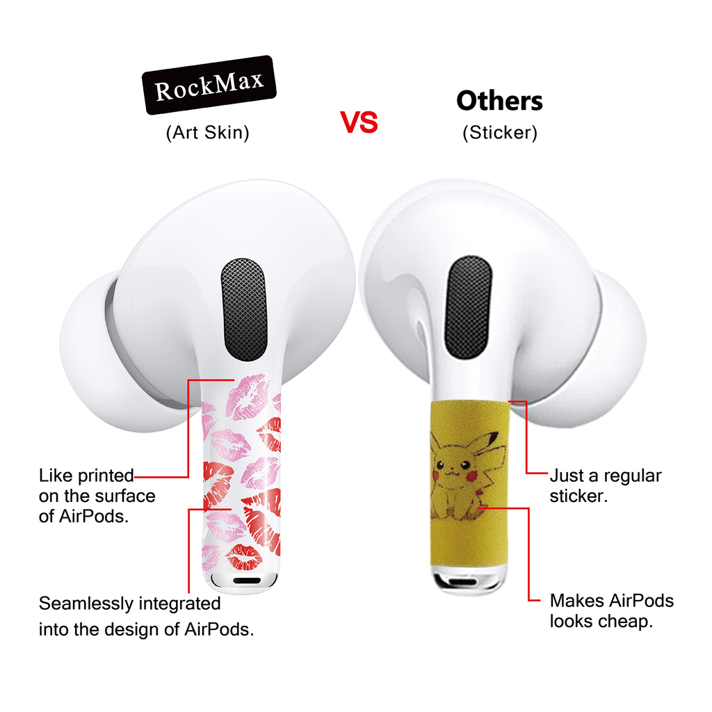 RockMax AirPods Art Skin for Personalization and Effortless Differentiation